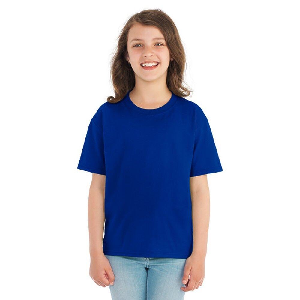 Fruit Of The Loom Blue Short Sleeve T-Shirt Unisex Kid's Size XS 4/5